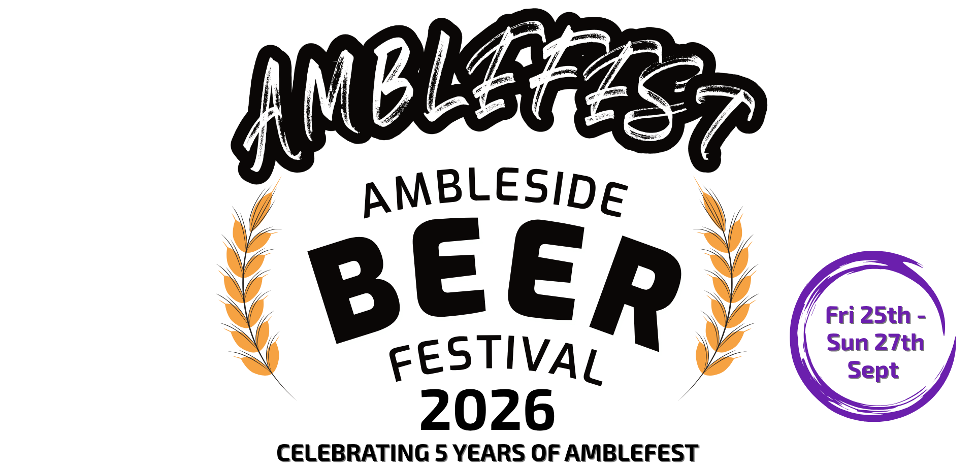 Official AmbleFest 2026 fifth-anniversary beer festival artwork